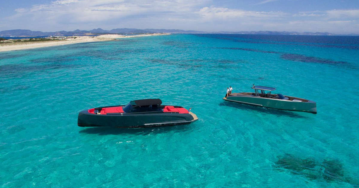 Vanquish Yachts anchored in Ibiza's waters
